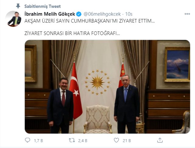 Cumhurbaşkanı Erdoğan ve Melih Gökçek külliyede bir araya geldi