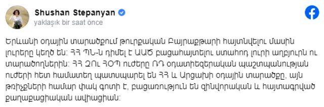 Son Dakika! İHA iddiasına Erivan'dan yanıt: Yalan, Ruslarla birlikte Ermenistan ve Karabağ semalarını uçuşa kapattık