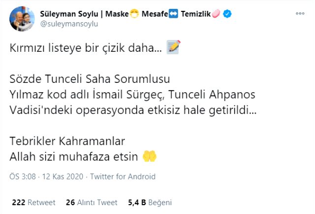 Son Dakika! Kırmızı listede aranan PKK'nın sözde Tunceli saha sorumlusu İsmail Türgeç öldürüldü