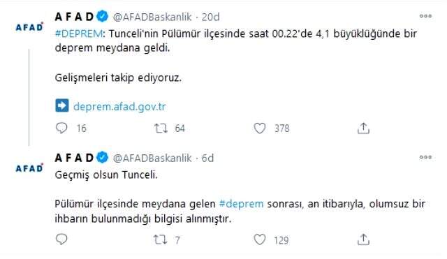 Tunceli'de 4.1 büyüklüğünde deprem Tunceli'de 4.1 büyüklüğünde deprem