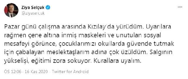Milli Eğitim Bakanı Selçuk'tan 'Okullar açılacak mı?' sorusuna yanıt: Salgının yükselişi eğitimi zora sokuyor Milli Eğitim Bakanı Selçuk'tan 'Okullar açılacak mı?' sorusuna yanıt: Salgının yükselişi eğitimi zora sokuyor