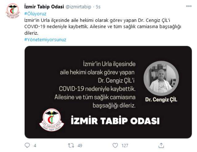 Son dakika: İzmir'de aile hekimi koronavirüse yenik düştü