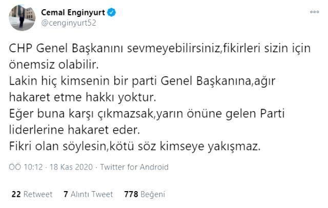 Cemal Enginyurt, Alaattin Çakıcı'yı eleştirdiği paylaşımını sildi: Mesaj amacına ulaştı