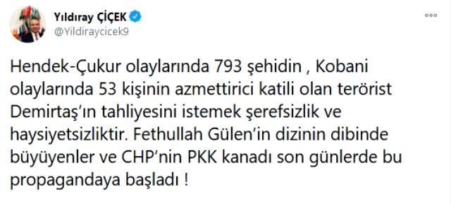 Devlet Bahçeli'nin Basın Danışmanı'ndan Bülent Arınç'a jet yanıt: Demirtaş'ın tahliyesini istemek haysiyetsizliktir