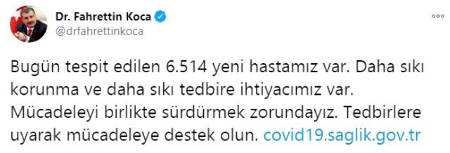 Son Dakika: Türkiye'de 30 Kasım günü koronavirüs nedeniyle 188 kişi vefat etti, 31 bin 219 yeni vaka tespit edildi