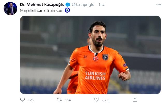Bakan Kasapoğlu'ndan 3 gol atan İrfan Can'a: Maşallah sana İrfan Can