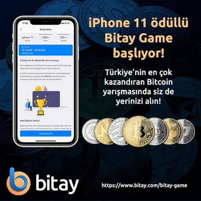 iPhone 11 büyük ödüllü Bitcoin yarışması 12 Aralık'ta başlıyor. iPhone 11 büyük ödüllü Bitcoin yarışması 12 Aralık'ta başlıyor.