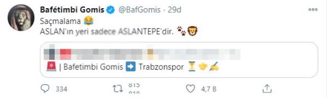 Eski G.Saraylı Gomis'ten Trabzonspor iddialarına yanıt: Aslan'ın yeri Aslantepe'dir