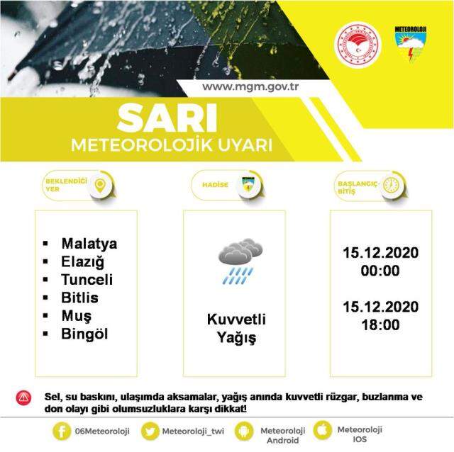 Meteoroloji, İstanbul dahil 14 ili sarı kodla uyardı Meteoroloji, İstanbul dahil 14 ili sarı kodla uyardı