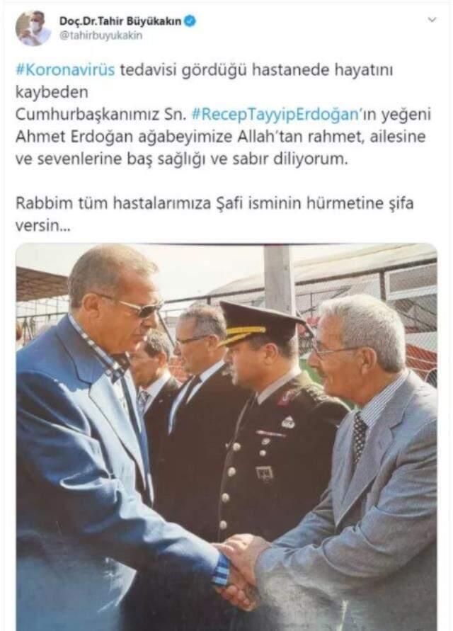 Cumhurbaşkanı Erdoğan'ın yeğeni, koronavirüs nedeniyle hayatını kaybetti