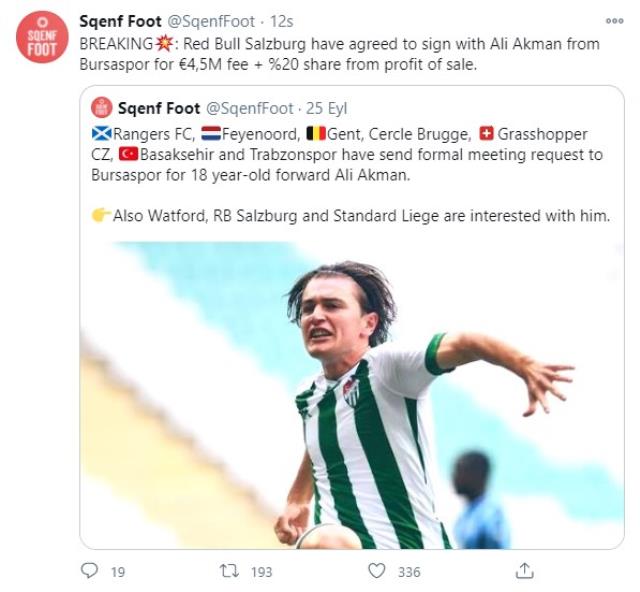 Ali Akman'ın Salzburg'a transferini duyuran Twitter hesabı sahte çıktı
