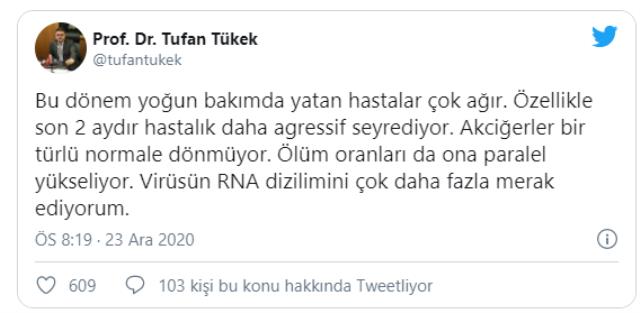 İstanbul Tıp Fakültesi Dekanı Prof. Dr. Tükek: Koronavirüs özellikle son 2 aydır daha agresif