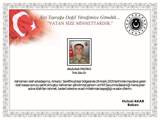 Son Dakika! Ankara'da silah kazası sonucu bir asker şehit oldu