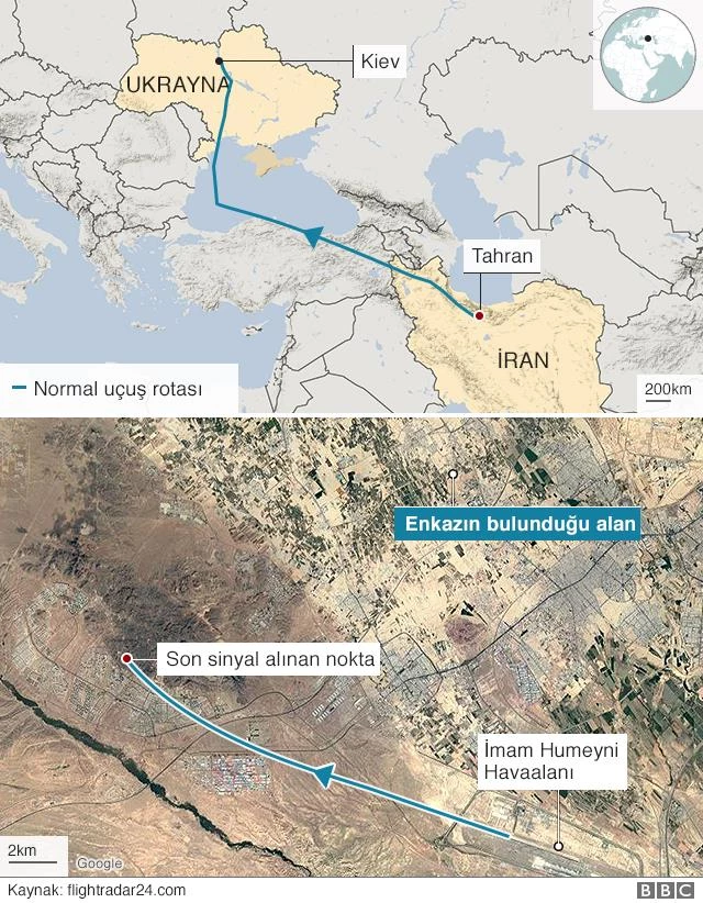 İran, düşürdüğü yolcu uçağında ölenlerin yakınlarına 150'şer bin dolar ödeyecek