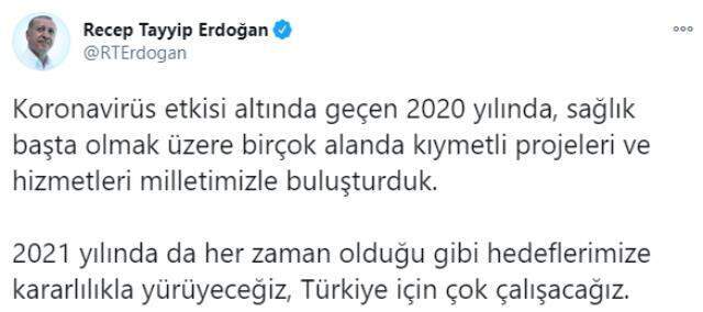 Cumhurbaşkanı Erdoğan'dan yeni yıl paylaşımı! 2020'de yapılan tüm hizmetler tek tek yazıldı Cumhurbaşkanı Erdoğan'dan yeni yıl paylaşımı! 2020'de yapılan tüm hizmetler tek tek yazıldı