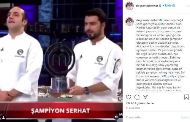 MasterChef 2020 şampiyonu Serhat Doğramacı'dan ilk paylaşım: Birinci olacağım dedim ukalalık sandılar