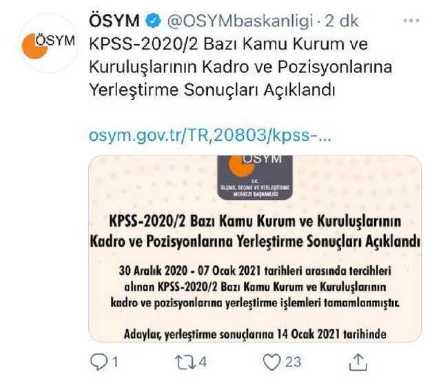2020 KPSS yerleştirme sonuçları açıklandı 2020 KPSS yerleştirme sonuçları açıklandı