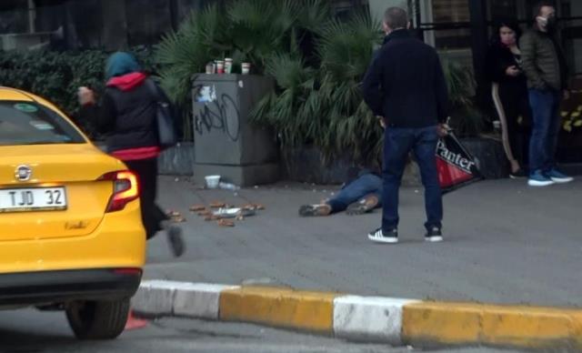 Taksim Meydanı'nda bayılma numarasıyla duygu sömürüsü kamerada