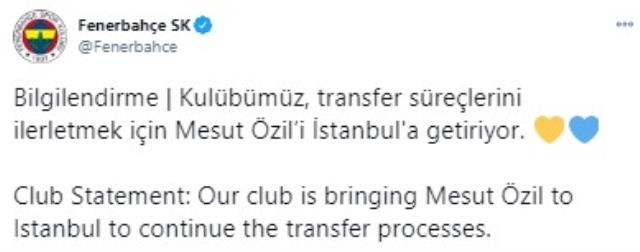 Fenerbahçe'nin yeni transferi Mesut Özil uçağa bindi! İlk fotoğraf geldi