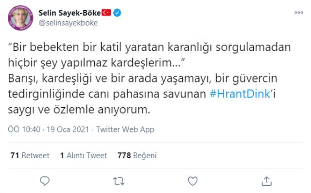 Sosyal medyada Hrant Dink için binlerce paylaşım yapıldı