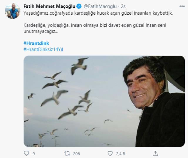 Sosyal medyada Hrant Dink için binlerce paylaşım yapıldı