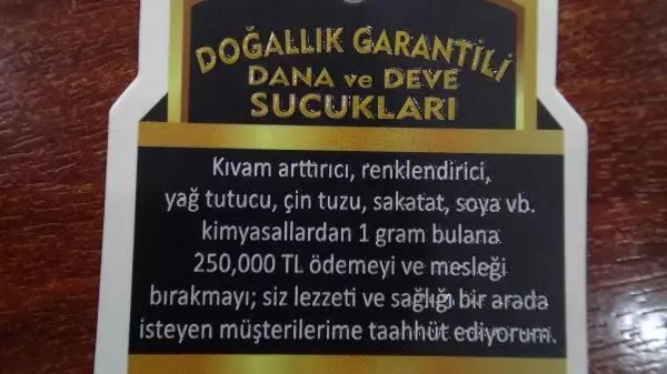 Hiçbir katkı maddesi olmayan deve sucuğunun kilosu 100 liradan satılıyor