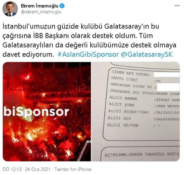İmamoğlu'nun yaptığı bağış sosyal medyayı ikiye böldü! Fenerbahçeliler İBB Başkanını kendi kampanyalarına davet etti