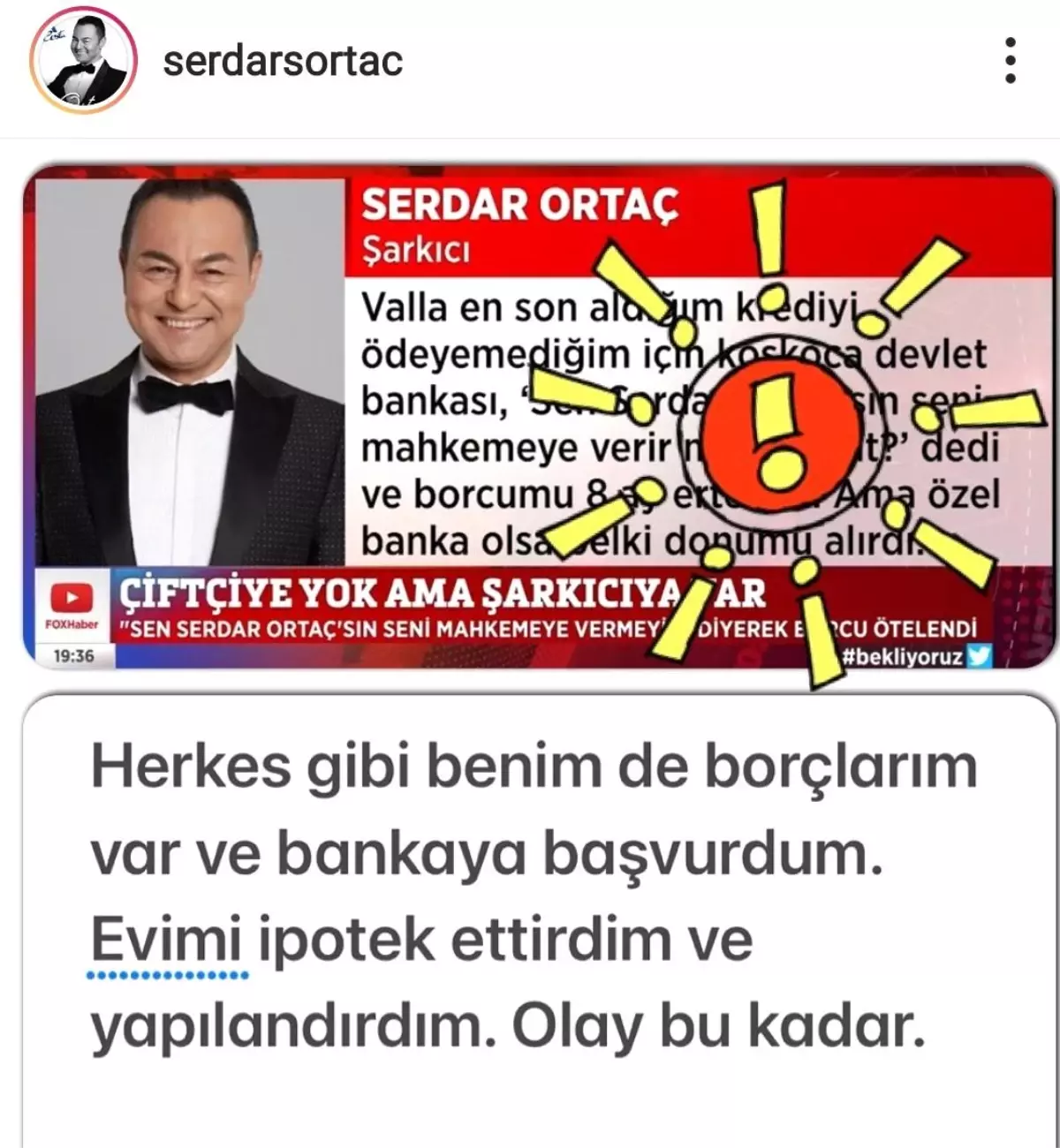 Kredi A Klamas Yla Tepki Eken Serdar Orta Ilk Kez Konu Tu Son Dakika