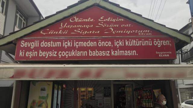 Bu büfede derdi olana alkol satılmıyor