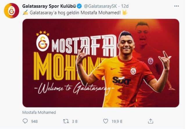 Galatasaray, Mostafa Mohamed'e toplam 8 milyon lira ödeyecek