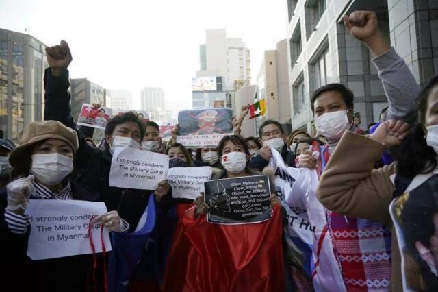 Myanmar'daki askeri darbe Japonya'nın başkenti Tokyo'da protesto edildi