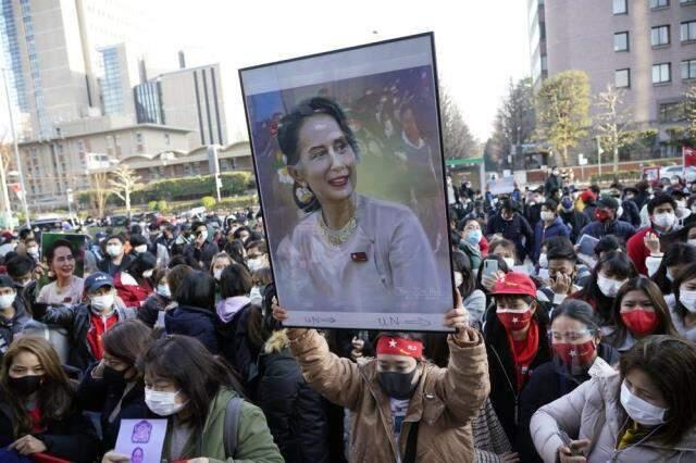 Myanmar'daki askeri darbe Japonya'nın başkenti Tokyo'da protesto edildi