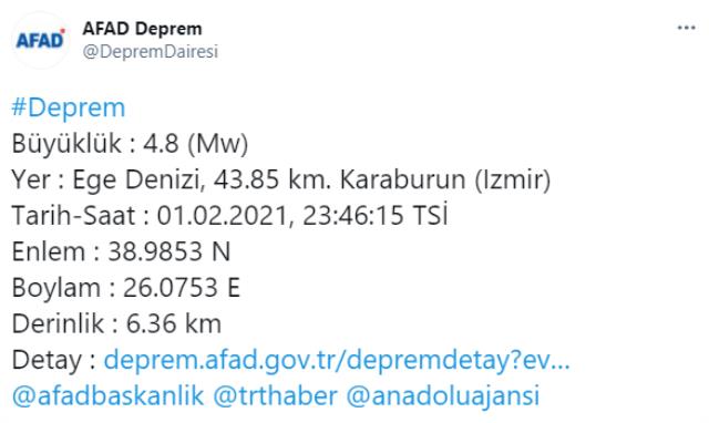 İzmir'de beşik gibi! Gün boyu sarsılan kentimizde 4.8 büyüklüğünde bir deprem daha