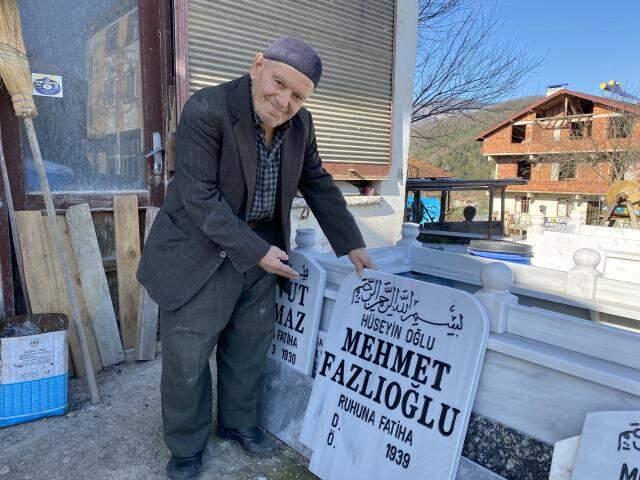 58 yıllık mezar taşı ustası bu kez kendisi için çalıştı: Bir tek ölüm tarihi eksik