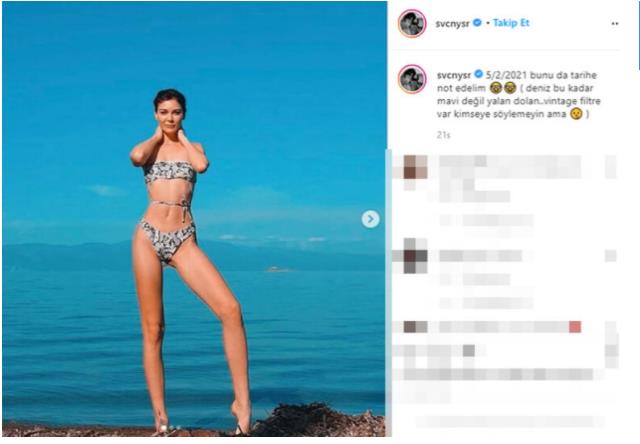 Sevcan Yaşar'ın kış ortasında bikinili paylaşımı olay yarattı