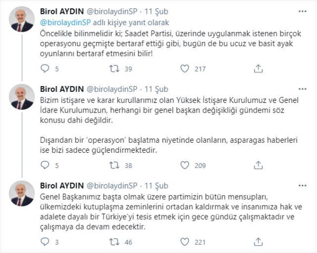 Saadet Partisi'nin genel başkan değişikliğine gideceği iddiası