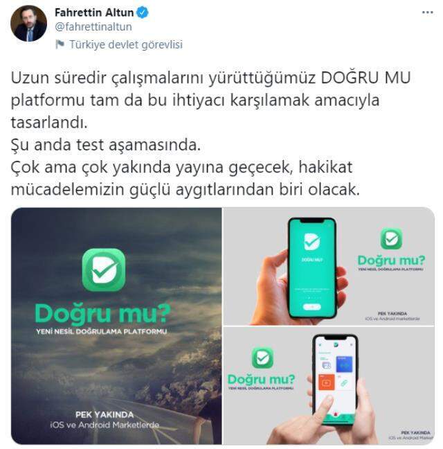 İletişim Başkanlığı, sosyal medya yalanlarıyla mücadele için yeni nesil doğrulama platformu hazırladı İletişim Başkanlığı, sosyal medya yalanlarıyla mücadele için yeni nesil doğrulama platformu hazırladı