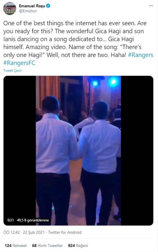 Galatasaray efsanesi George Hagi ve oğlu Ianis Hagi'nin dans ettiği görüntüler sosyal medyada beğeni topladı