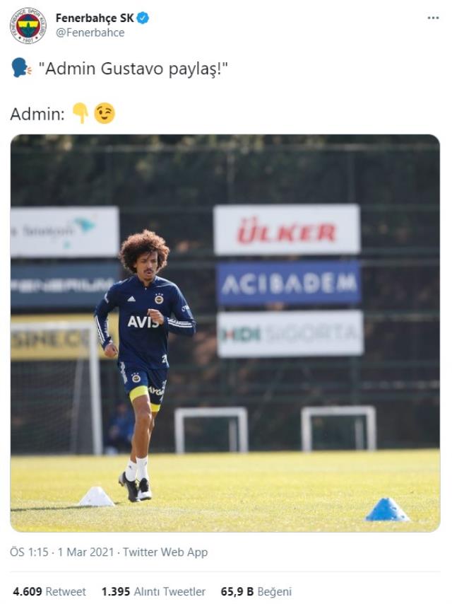 Fenerbahçe sosyal medya hesabının Luiz Gustavo paylaşımı binlerce beğeni aldı