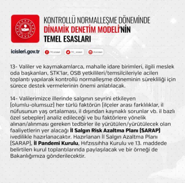 İçişleri Bakanlığından 81 ile korona tedbirlerine yönelik 'Dinamik Denetim Süreci' konulu genelge gönderildi İçişleri Bakanlığından 81 ile korona tedbirlerine yönelik 'Dinamik Denetim Süreci' konulu genelge gönderildi