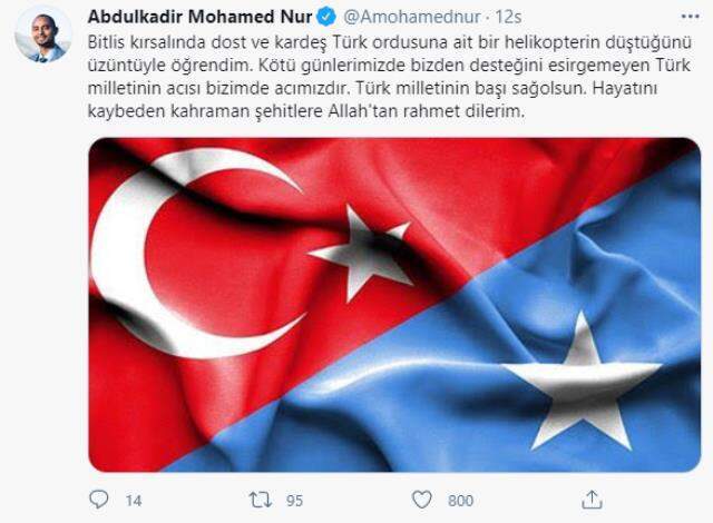 Türkiye'yi yasa boğan helikopter kazası sonrası dünyadan başsağlığı mesajları yağdı