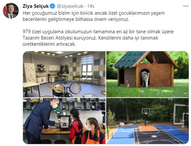 Bakan Ziya Selçuk'un 'özel eğitim' paylaşımındaki görseller sosyal medyada gündem oldu