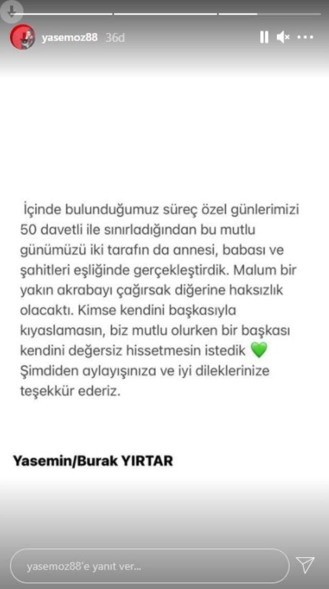 Oyuncu Yasemin Sakallıoğlu ile Burak Yırtar evlendi