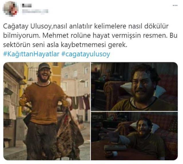 Çağatay Ulusoy, Kağıttan Hayatlar filmindeki performansıyla Twitter'da trend oldu