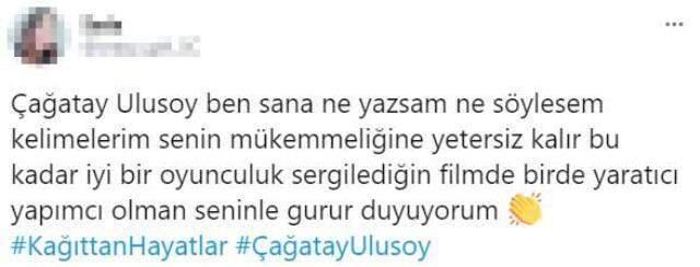 Çağatay Ulusoy, Kağıttan Hayatlar filmindeki performansıyla Twitter'da trend oldu