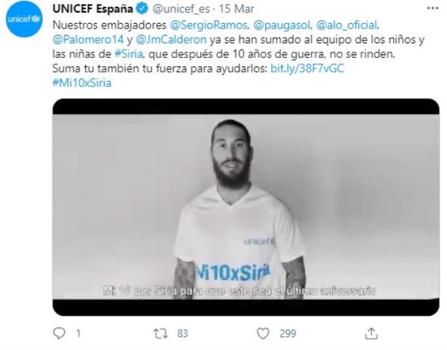 UNICEF'ten Suriye için paylaşım! İspanyol sporcular kampanyaya büyük destek verdi