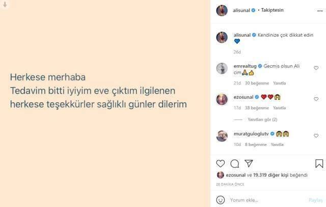 Hastanede koronavirüs tedavisi gören Ali Sunal'dan yüreklere su serpen haber geldi