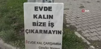 Artan vakalardan sonra mezar taşı ile tekrar çağrı yaptı: 'Evde Kalın, Bize İş Çıkarmayın'