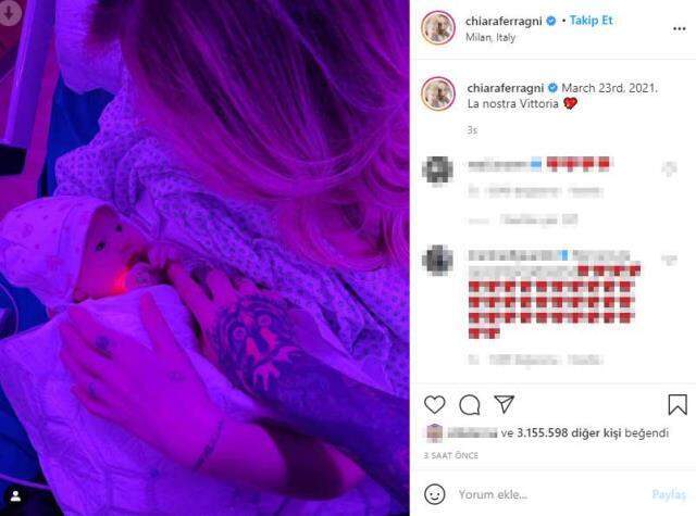 Chiara Ferragni-Fedez çiftinin bebeği dünyaya geldi Chiara Ferragni-Fedez çiftinin bebeği dünyaya geldi