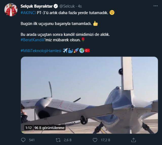 AKINCI prototip 3 ilk uçuşunu başarıyla tamamladı AKINCI prototip 3 ilk uçuşunu başarıyla tamamladı